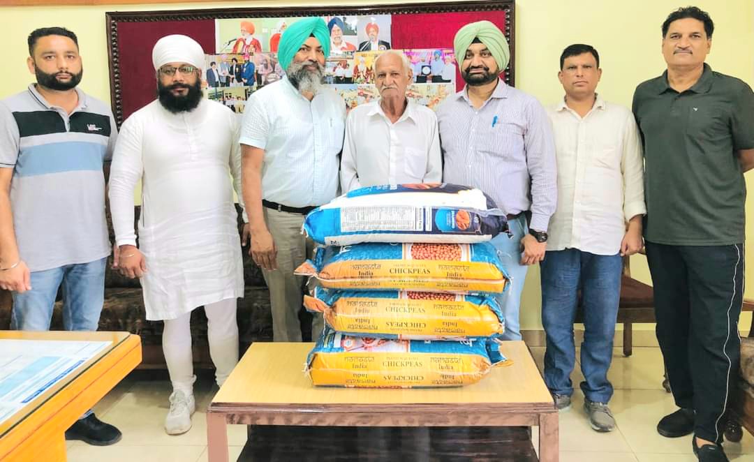Social worker Santram Jindowal distributed food items to the players